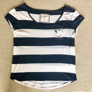 Abercrombie and Fitch blue and white striped tee